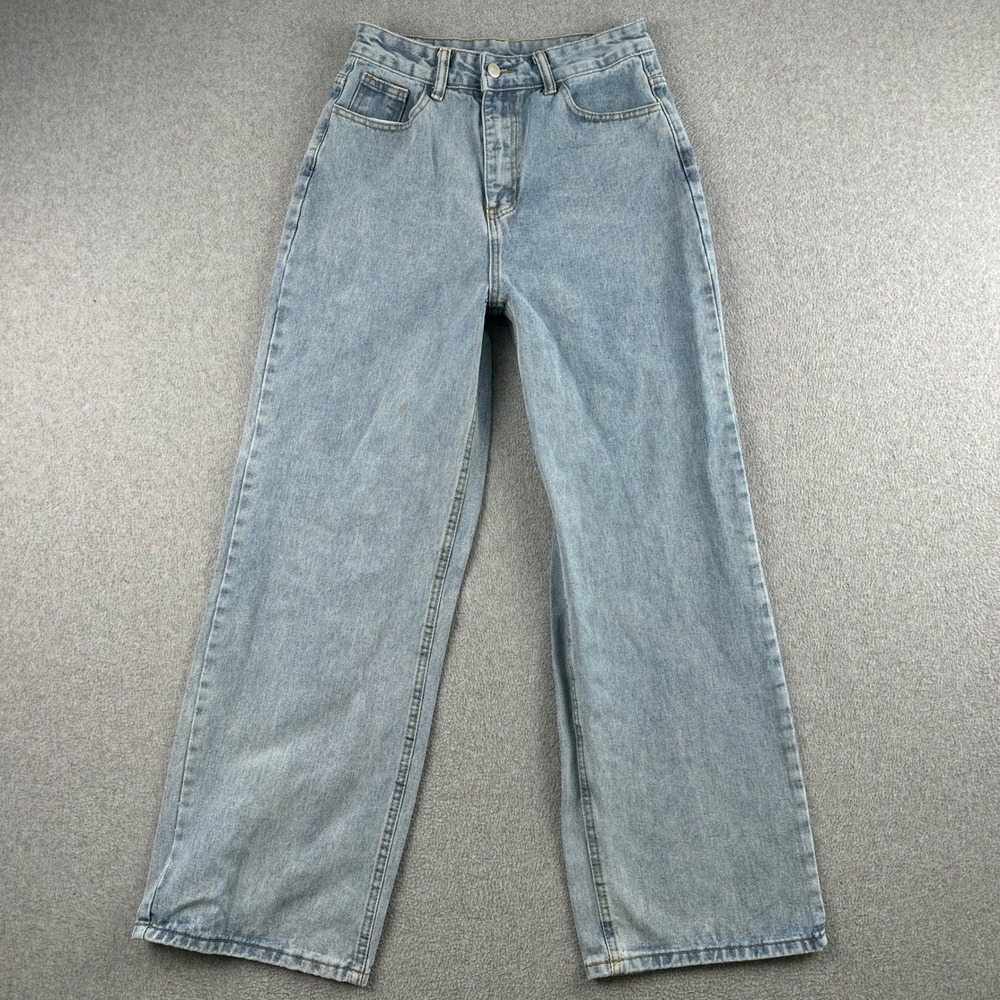 SHEIN Jeans Womens 28 Blue Wide Leg High Rise Light Wash Denim